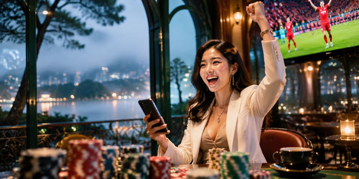 Người dùng Đà Lạt thư giãn tại quán cà phê và đăng nhập tài khoản cá cược